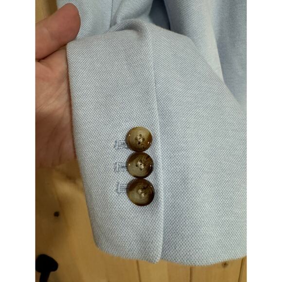 Talbots | Aberdeen Light Blue Knit Blazer | Size 14 - Picture 5 of 10